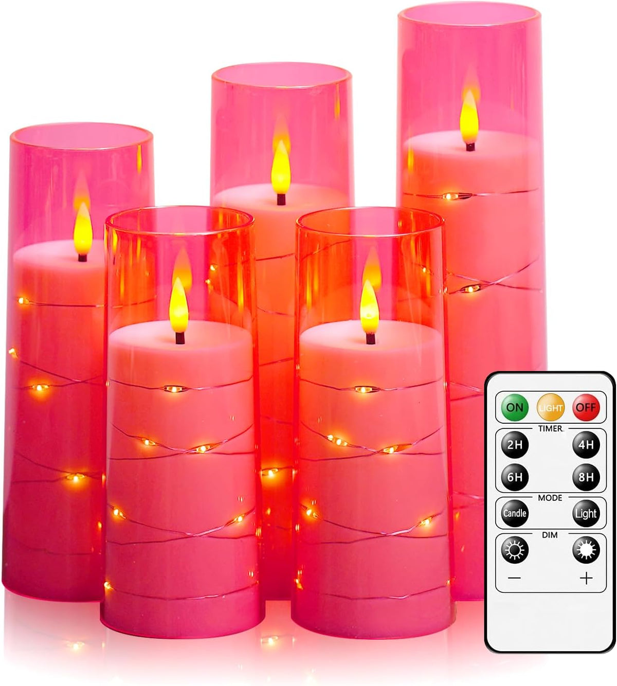 Flameless LED Candles Set of 5 | Flickering Battery Candles with Timer