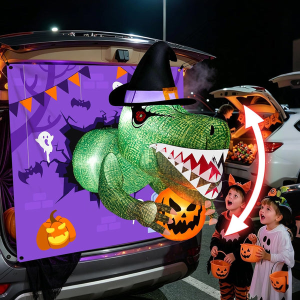 4ft animated Halloween inflatable dinosaur trunk or treat