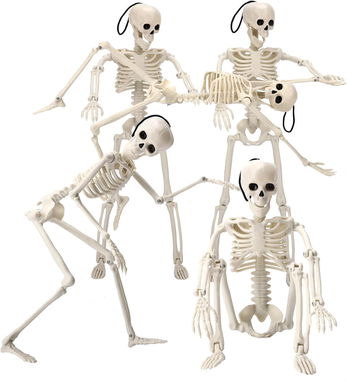 5pc set of 16 inch posable skeleton Halloween decorations