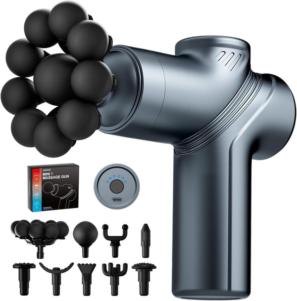 Mini deep tissue massage gun with attachments