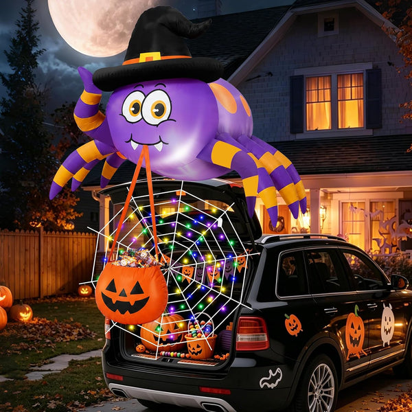 5ft Halloween inflatable spider trunk or treat decoration