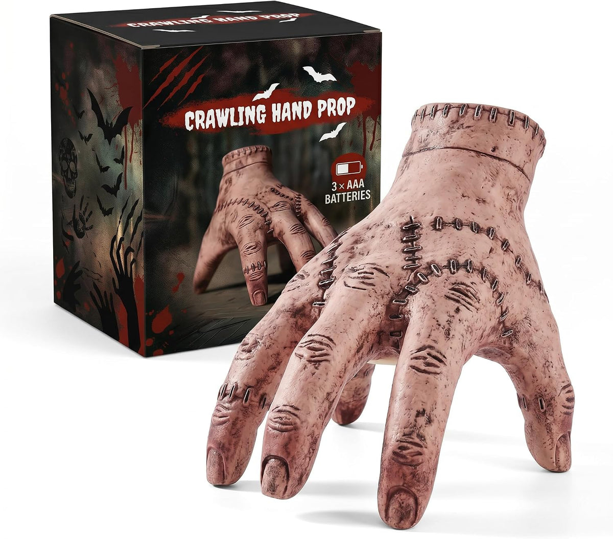Animatronic crawling zombie hand Halloween prop