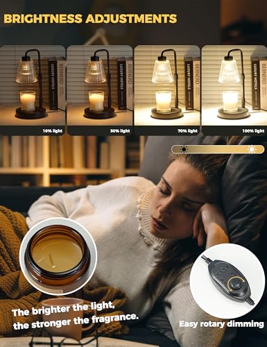 Dimmable Candle Warmer Lamp with 24-Hour Timer – Height Adjustable