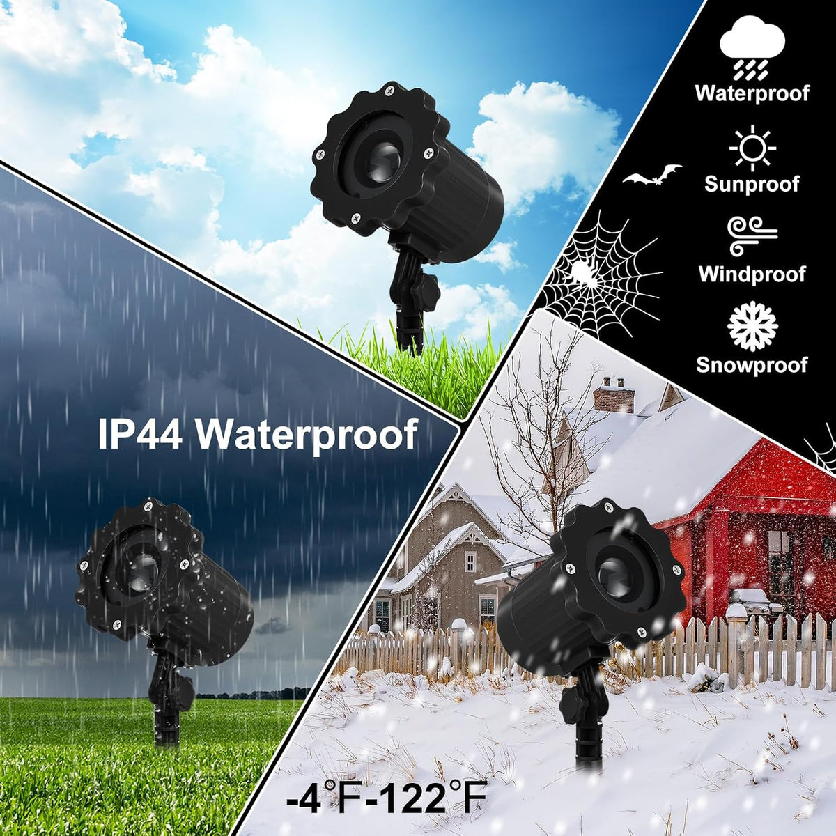 Halloween Projector Light | Outdoor Holographic Window Projector for Decorations