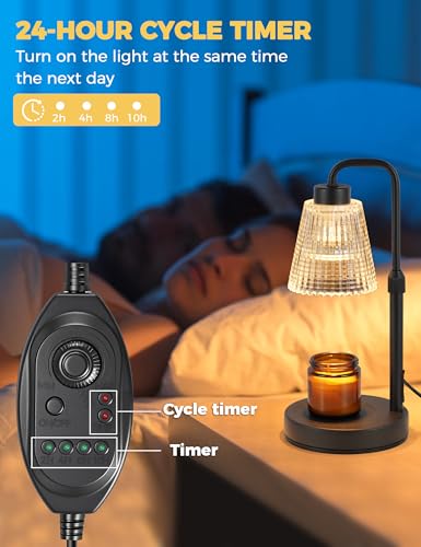 Dimmable Candle Warmer Lamp with 24-Hour Timer – Height Adjustable