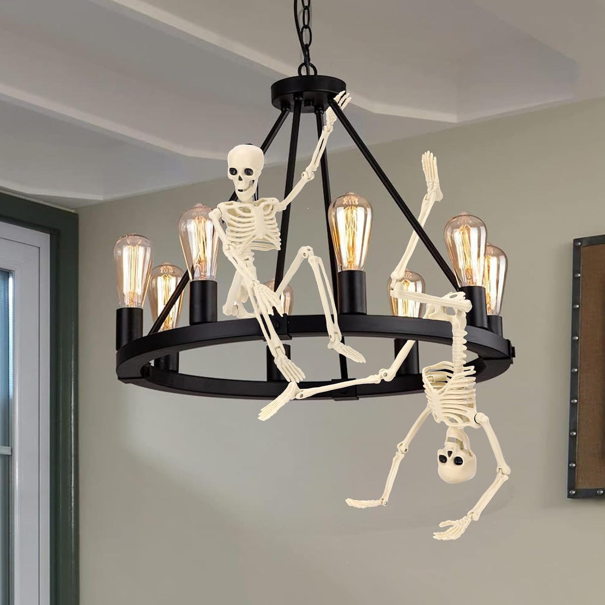 Posable Skeleton Halloween Decorations – 5pc Set, 16 Inch