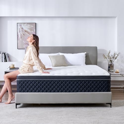Moxatp 12 inch full size hybrid mattress with memory foam and pocket springs