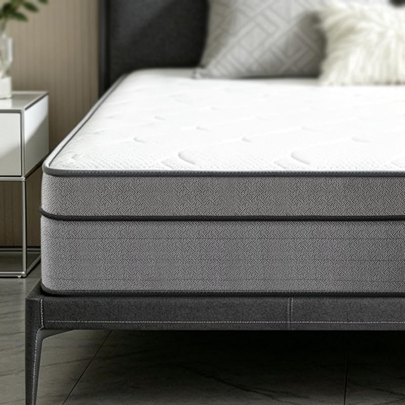 10 Inch Queen Hybrid Mattress – Soft Plush Pocket Coil Mattress in a Box