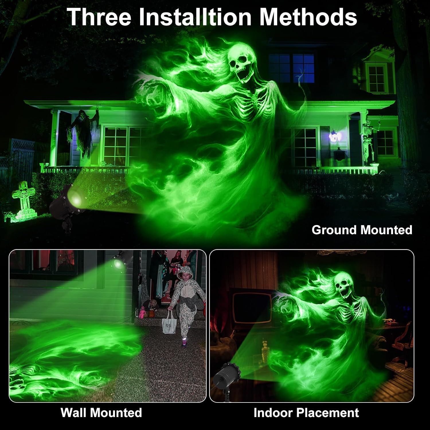 Halloween holographic projector light