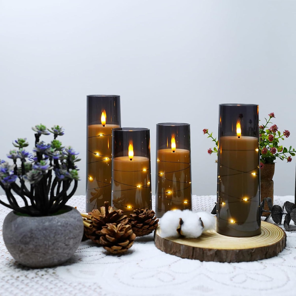 Flameless LED Candles Set of 5 | Flickering Battery Candles with Timer