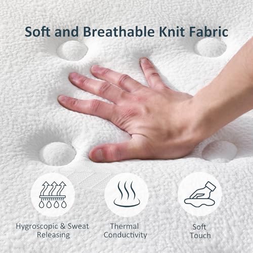 Moxatp 12 Inch Full Hybrid Mattress – Medium Firm Memory Foam & Pocket Springs