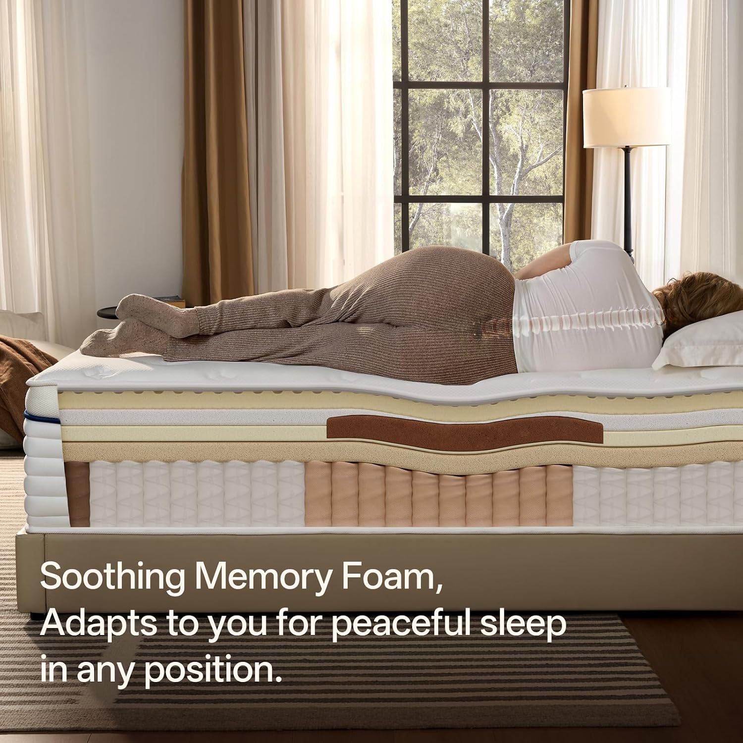 12 Inch Queen Hybrid Mattress – Medium Plush Memory Foam & Pocket Coils