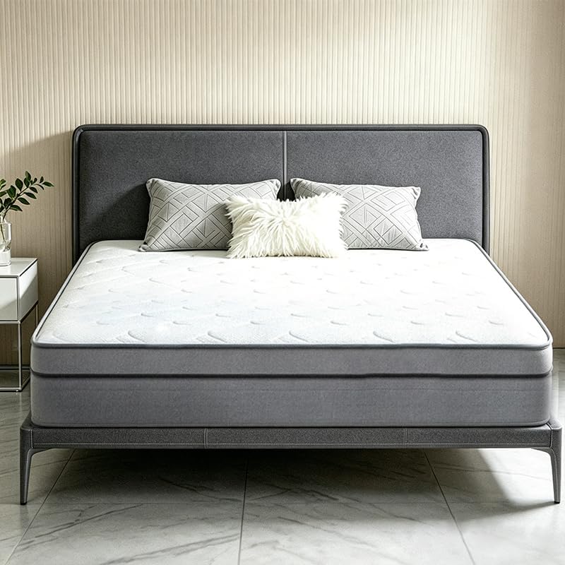 10 Inch Queen Hybrid Mattress – Soft Plush Pocket Coil Mattress in a Box