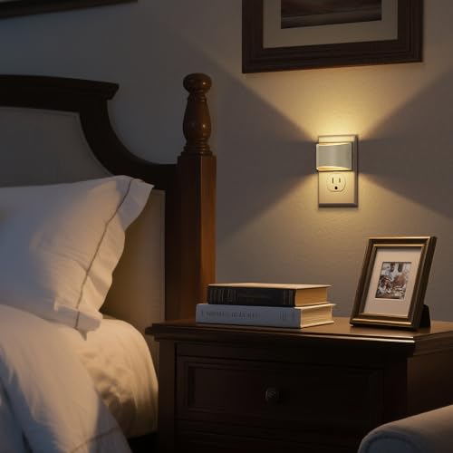 Plug In Night Light with Sensor | Dimmable LED Night Light for Bedroom & Hallway
