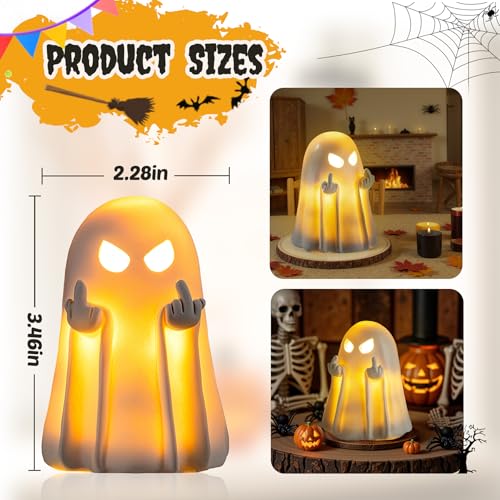 Halloween Ghost Figurine | Resin Spooky Ghost Statue for Home & Shelf Decor