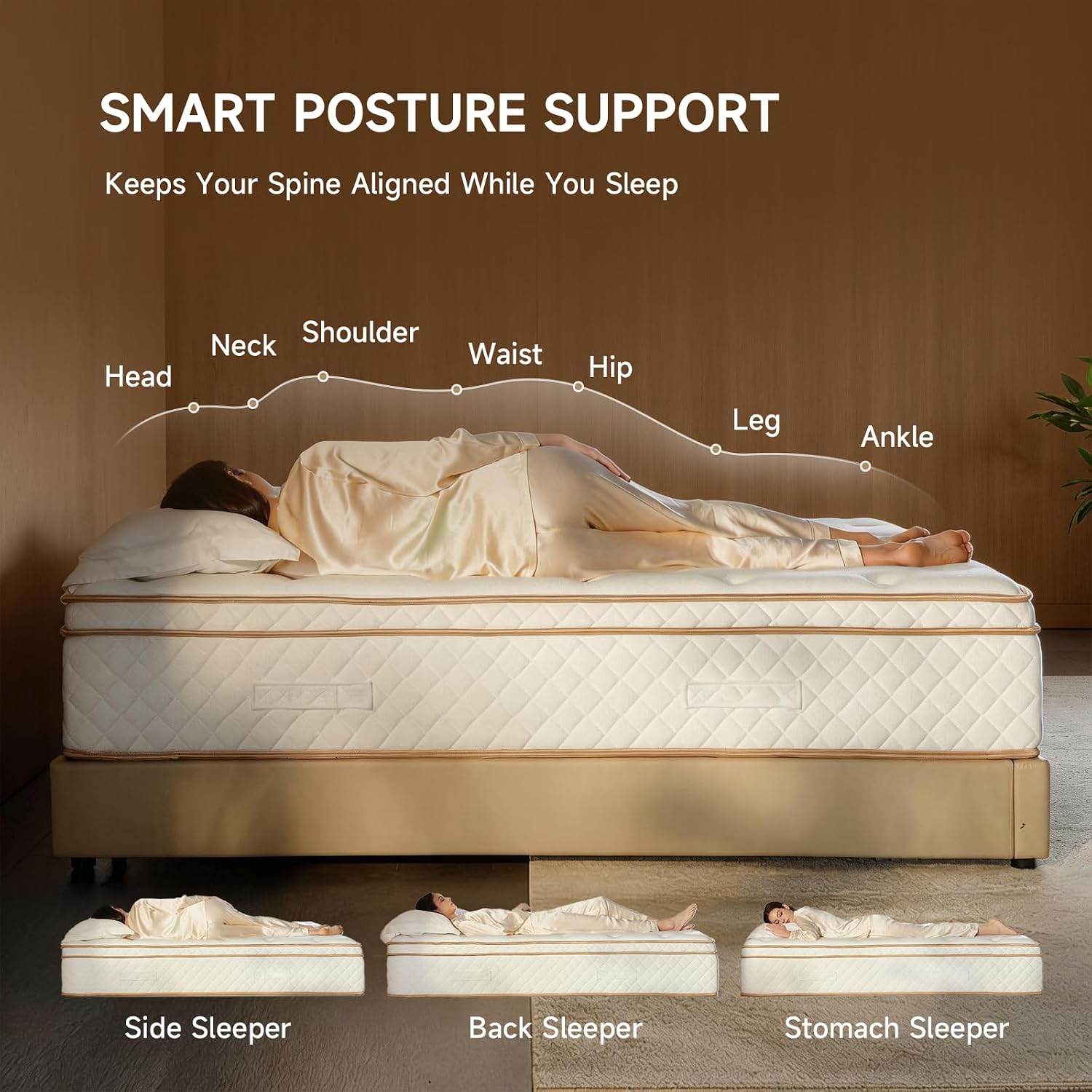 12 Inch Queen Hybrid Mattress – Medium Firm Gel Foam & Pocket Coils for Couples