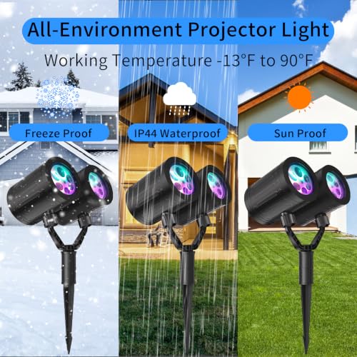 Halloween Projector Light | Dual Head Devil Face Outdoor Projection with Timer