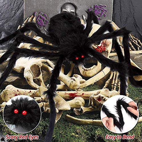 Giant Halloween Spider Web 200" with 59" Spider | Outdoor Yard Decoration Kit