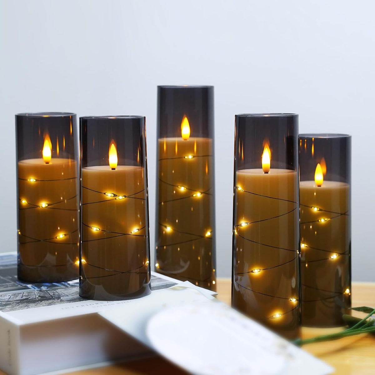 Flameless LED Candles Set of 5 | Flickering Battery Candles with Timer