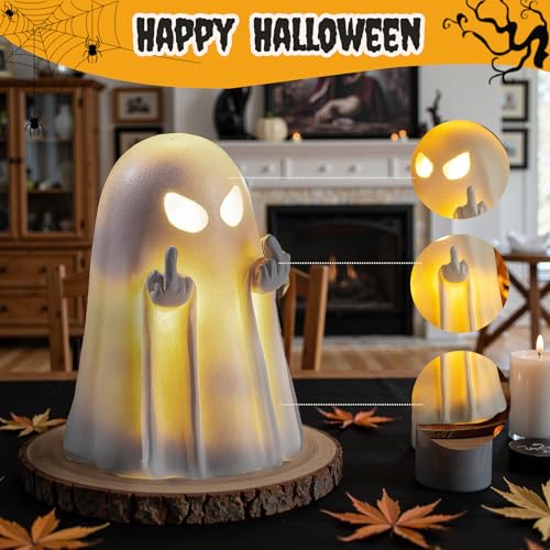 Halloween Ghost Figurine | Resin Spooky Ghost Statue for Home & Shelf Decor