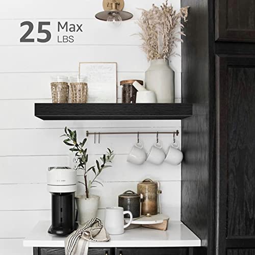 Set of 4 Floating Wall Shelves – 15.7" with Hidden Brackets