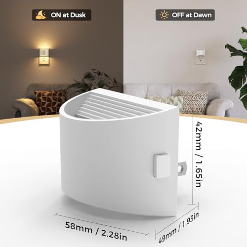 Plug In Night Light with Sensor | Dimmable LED Night Light for Bedroom & Hallway