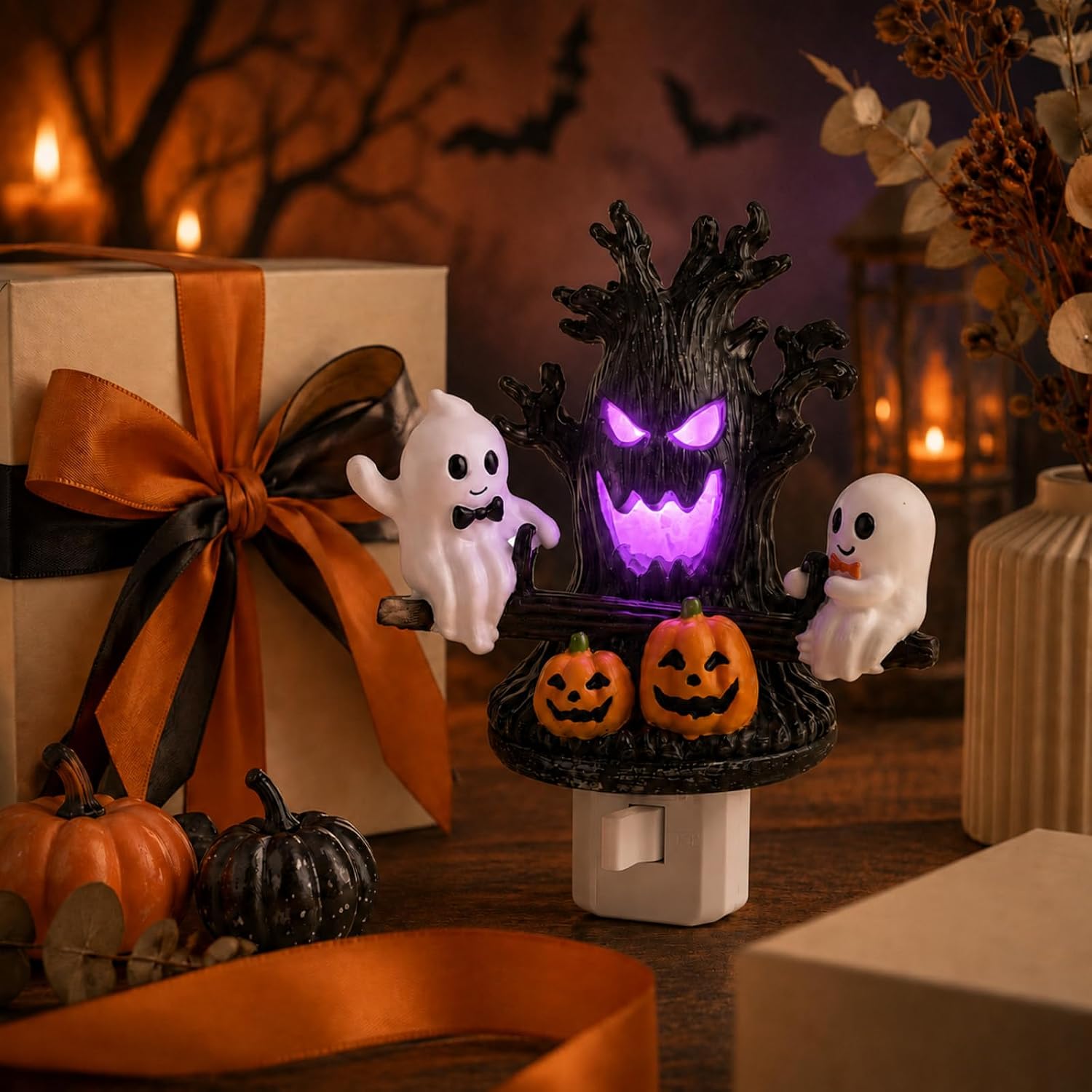 Lighted Animated Ghost Seesaw Halloween Decoration – LED Resin Figurine
