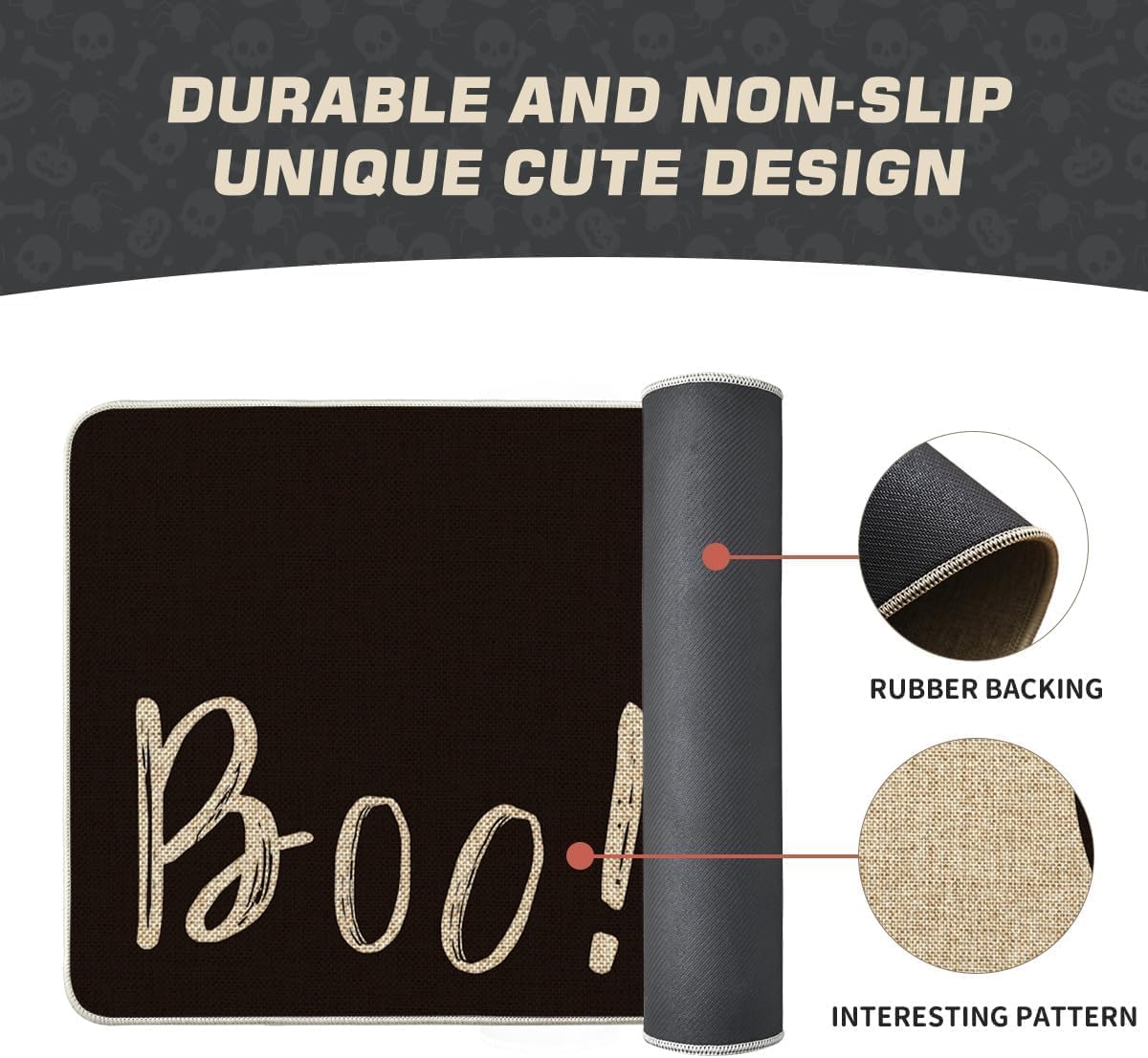 Ghost Boo Doormat – 17x29 Inch Halloween Entryway Mat