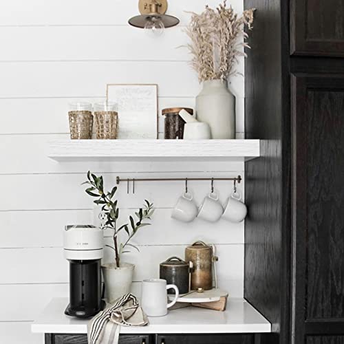 Set of 4 Floating Wall Shelves – 15.7" with Hidden Brackets