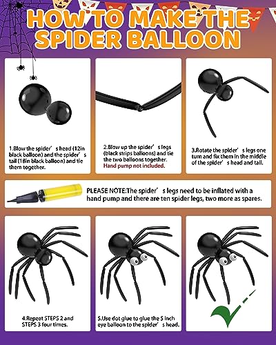 126pc Halloween Balloon Garland Arch Kit with Bat & Spider Web Decor