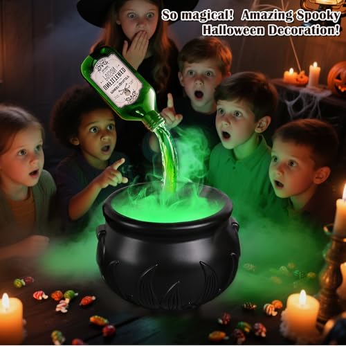 Halloween Witch Cauldron with Fog | LED Mist Maker Indoor Decoration Kit