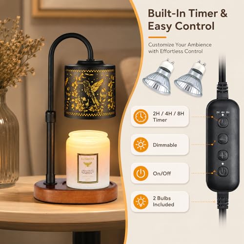 Candle Warmer Lamp | Adjustable Height Dimmable Wax Warmer, Gift for Mom