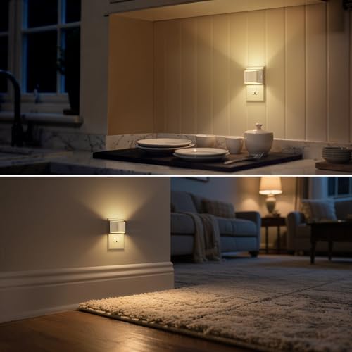 Plug In Night Light with Sensor | Dimmable LED Night Light for Bedroom & Hallway