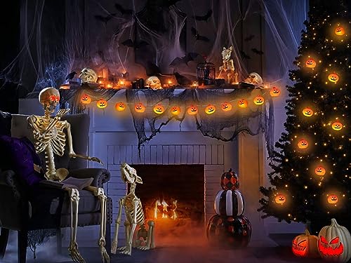 Pumpkin String Lights – 20 LED, Waterproof, Battery Operated Halloween Decor