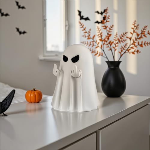 Halloween Ghost Figurine | Resin Spooky Ghost Statue for Home & Shelf Decor