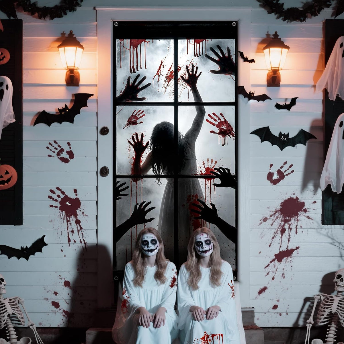 Zombie Hands Halloween Door Cover – 79 x 35 Inch Reusable Banner
