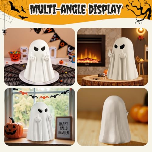 Halloween Ghost Figurine | Resin Spooky Ghost Statue for Home & Shelf Decor