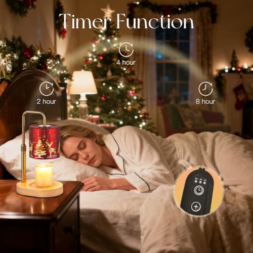 Christmas Candle Warmer Lamp with Timer & Dimmer – Flameless Wax Melt Warmer
