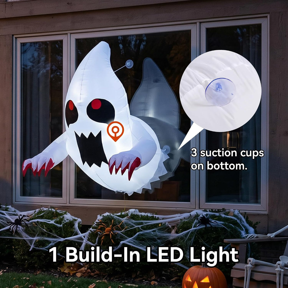 Inflatable Window Ghost | LED Glow Halloween Decoration
