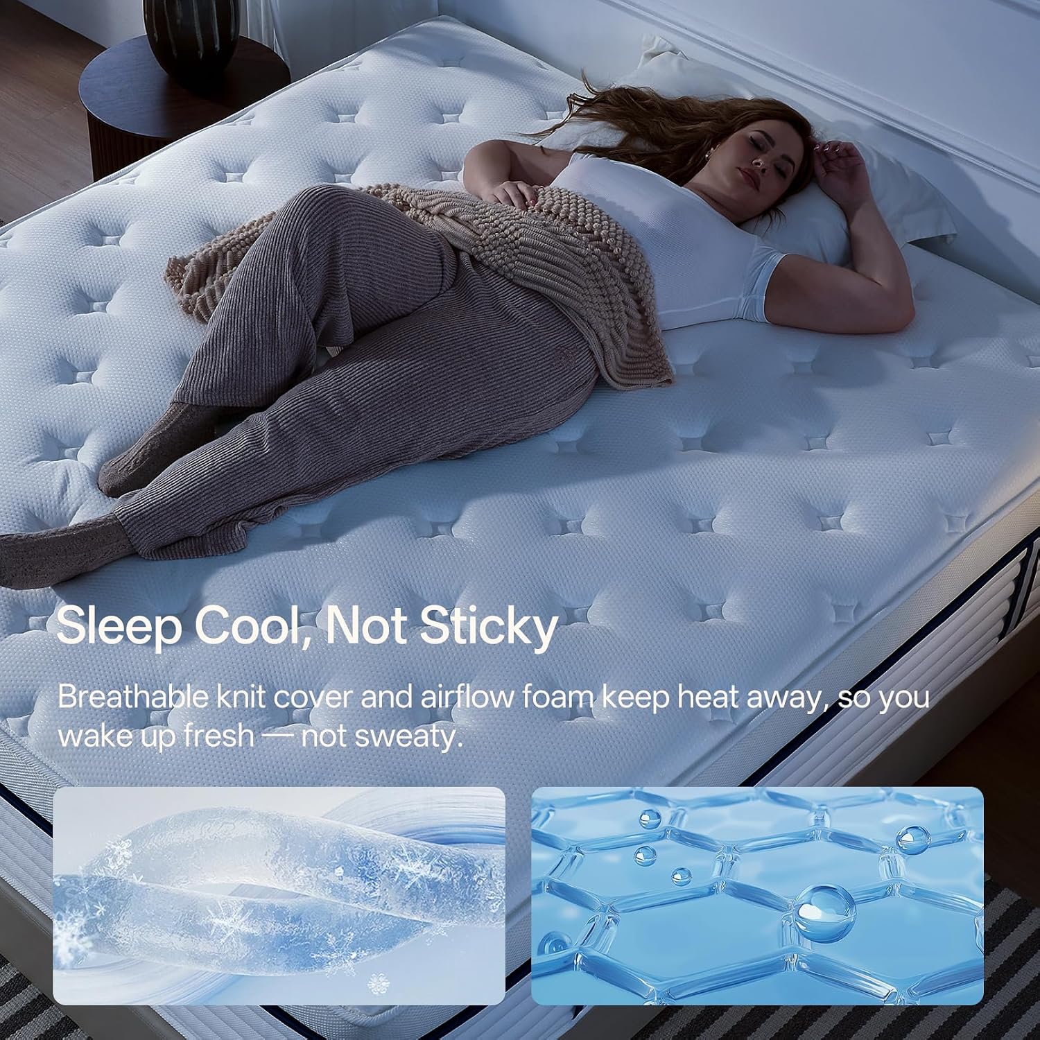 12 Inch Queen Hybrid Mattress – Medium Plush Memory Foam & Pocket Coils