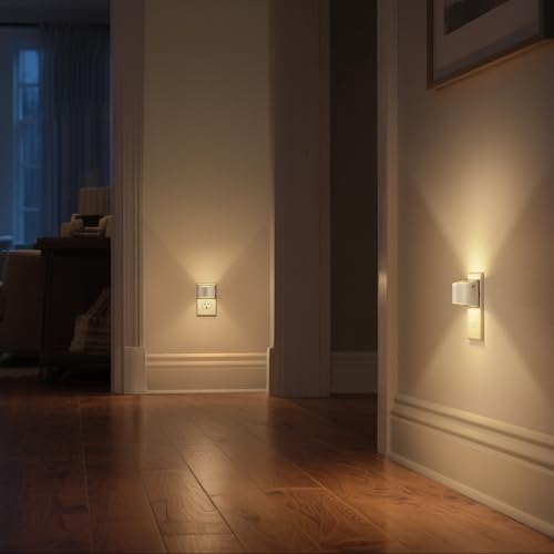 Plug In Night Light with Sensor | Dimmable LED Night Light for Bedroom & Hallway
