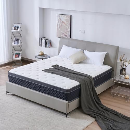 Moxatp 12 Inch Full Hybrid Mattress – Medium Firm Memory Foam & Pocket Springs