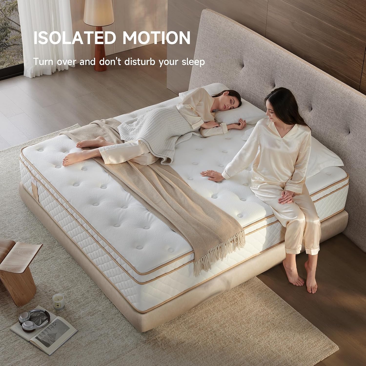12 Inch Queen Hybrid Mattress – Medium Firm Gel Foam & Pocket Coils for Couples