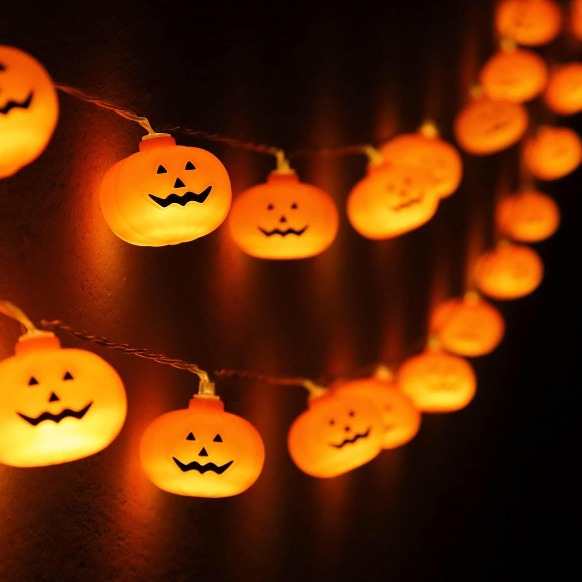 3D pumpkin string lights, 20 LED, waterproof, battery operated