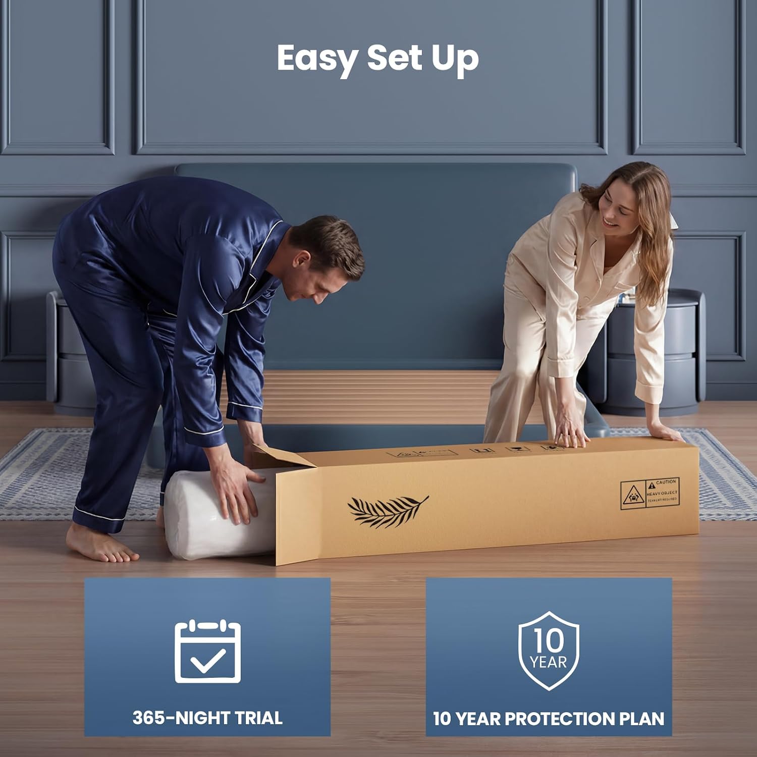 12 Inch Queen Hybrid Mattress – Zoned Support, Cooling Gel Foam, Fiberglass-Free