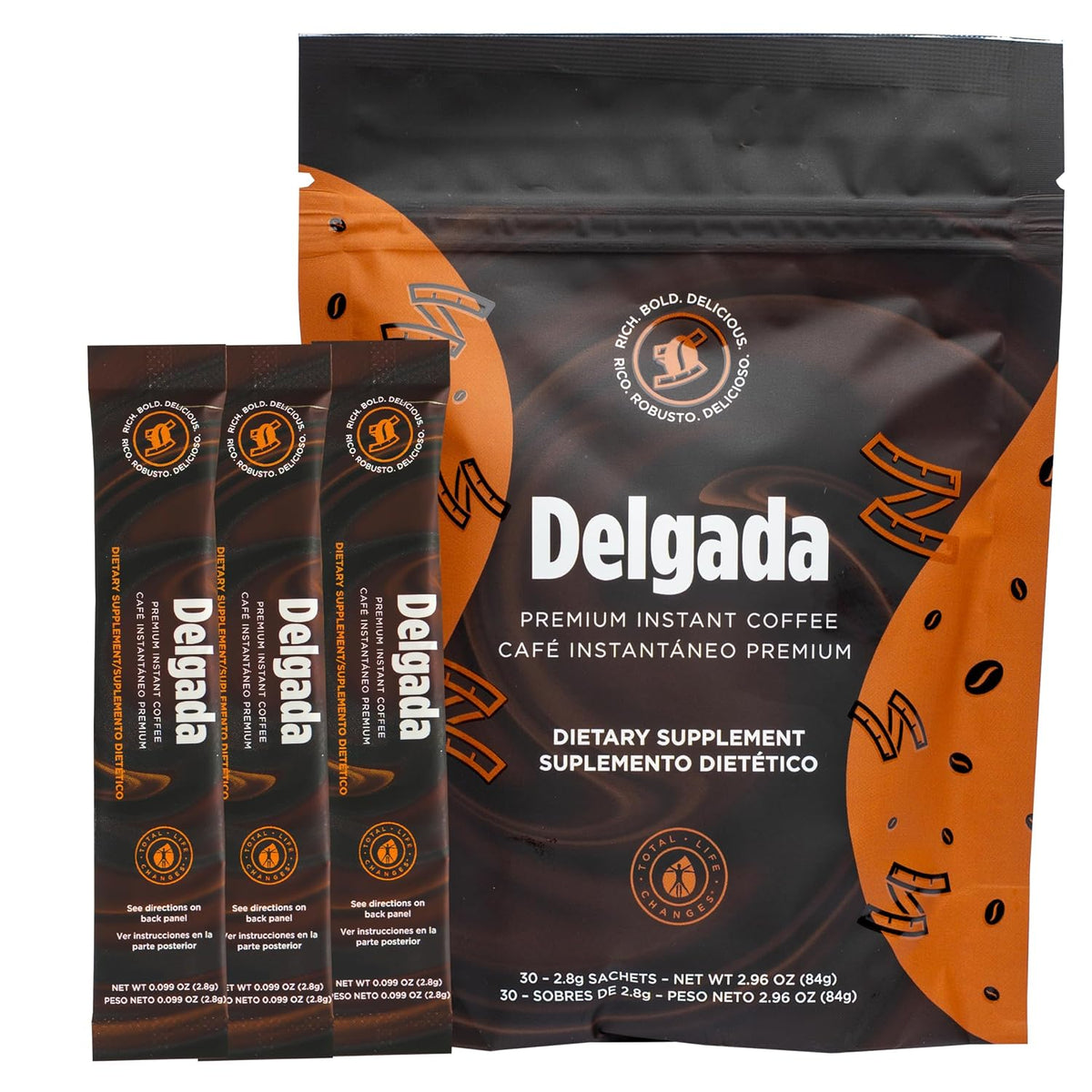Delgada instant coffee caramel 30 sachets