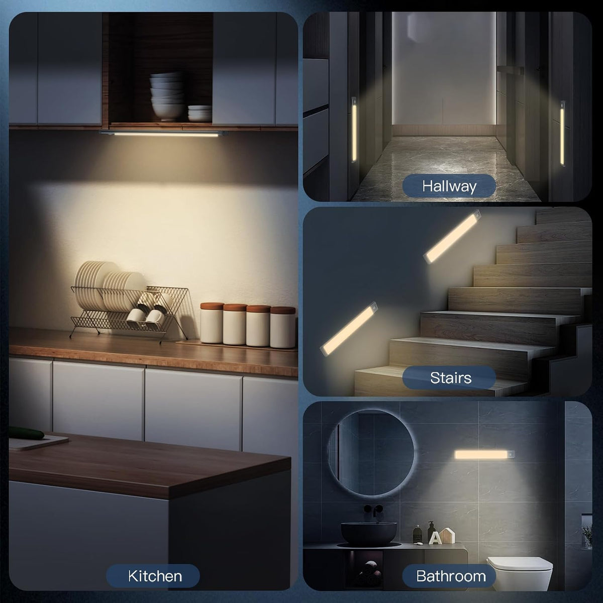 Motion Sensor Under Cabinet Light | Rechargeable Dimmable LED Closet Light