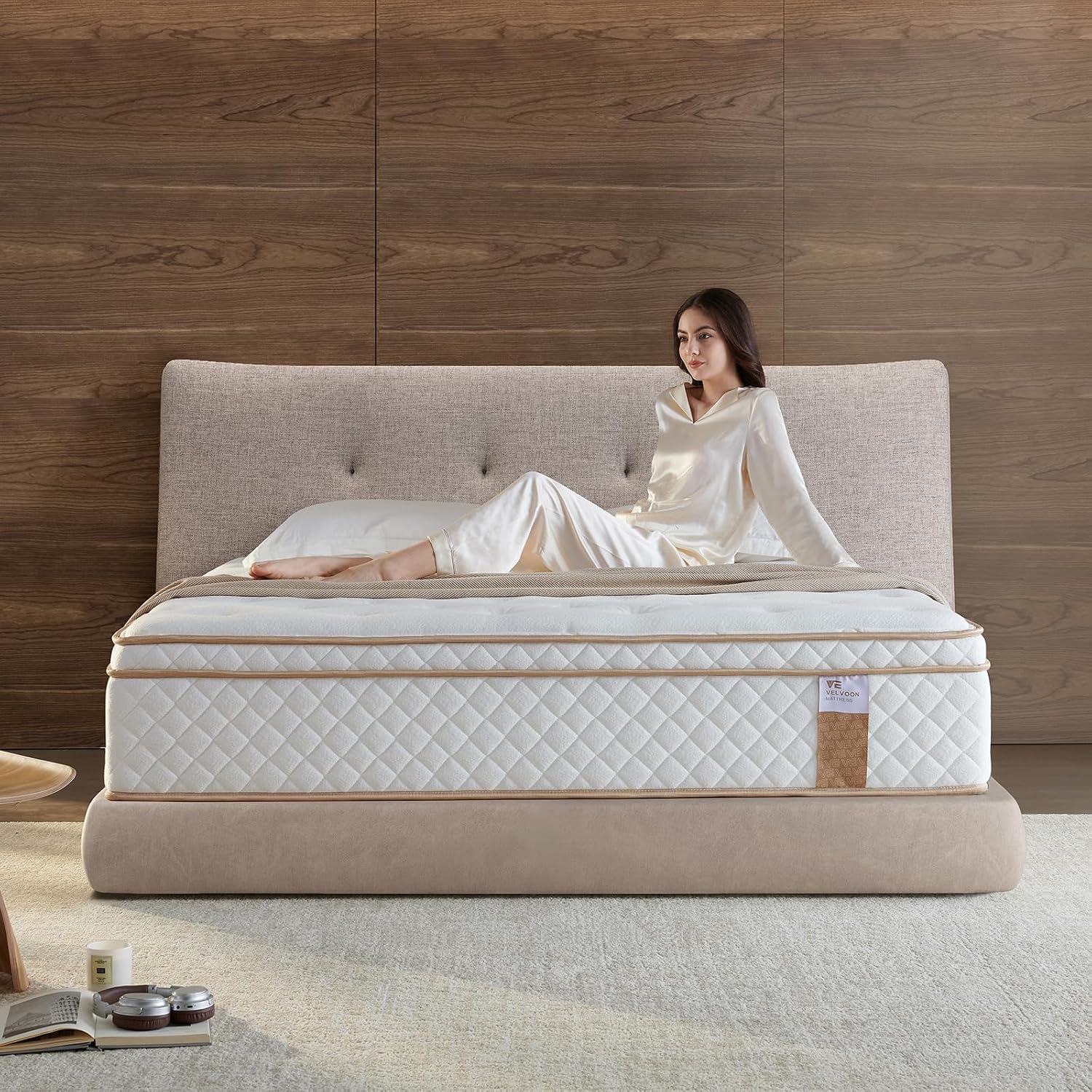 12 Inch Queen Hybrid Mattress – Medium Firm Gel Foam & Pocket Coils for Couples
