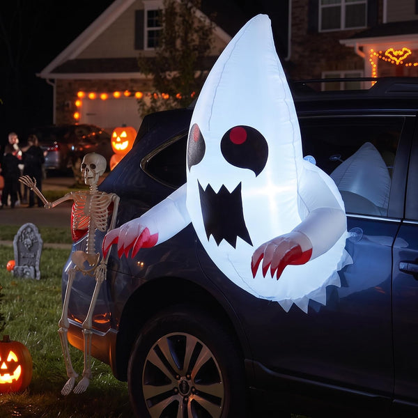 3.5FT inflatable window ghost with LED glow Halloween decoration