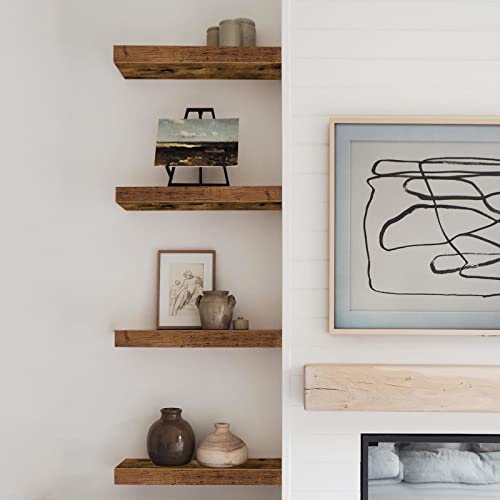 Set of 4 Floating Wall Shelves – 15.7" with Hidden Brackets